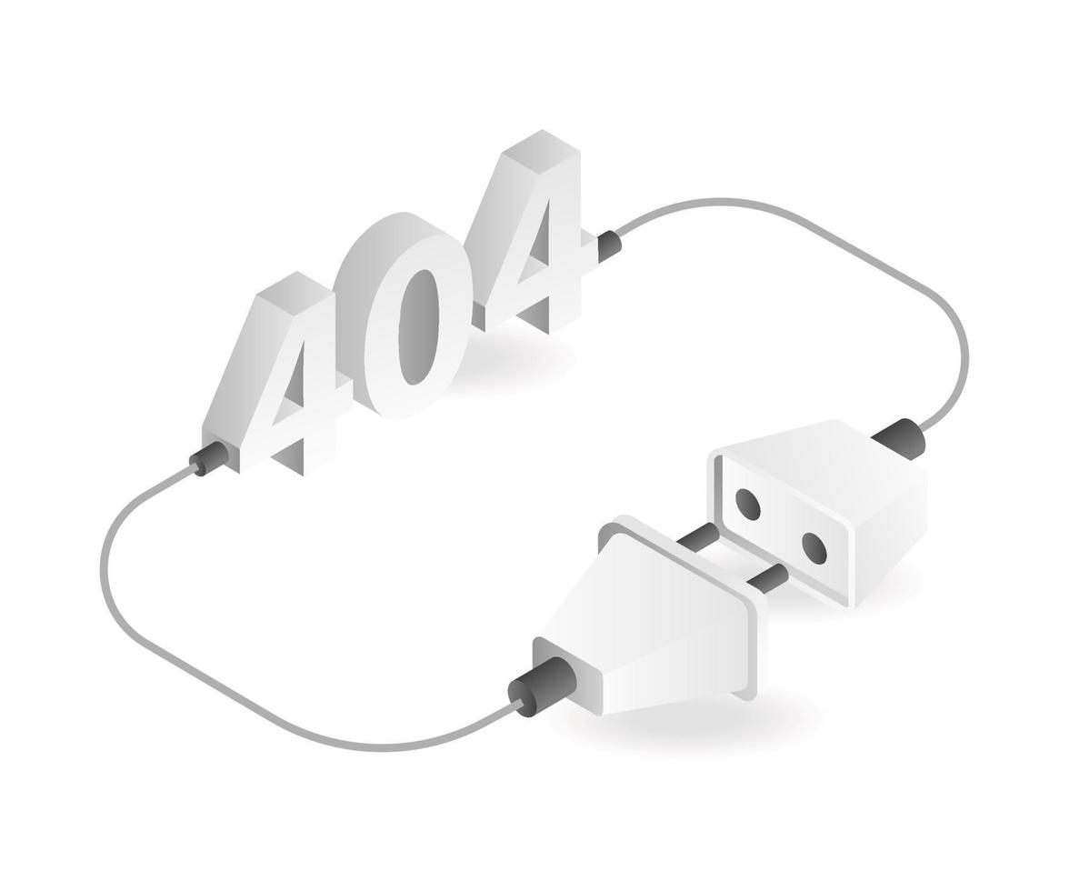 Error 404 isometry illustration vector