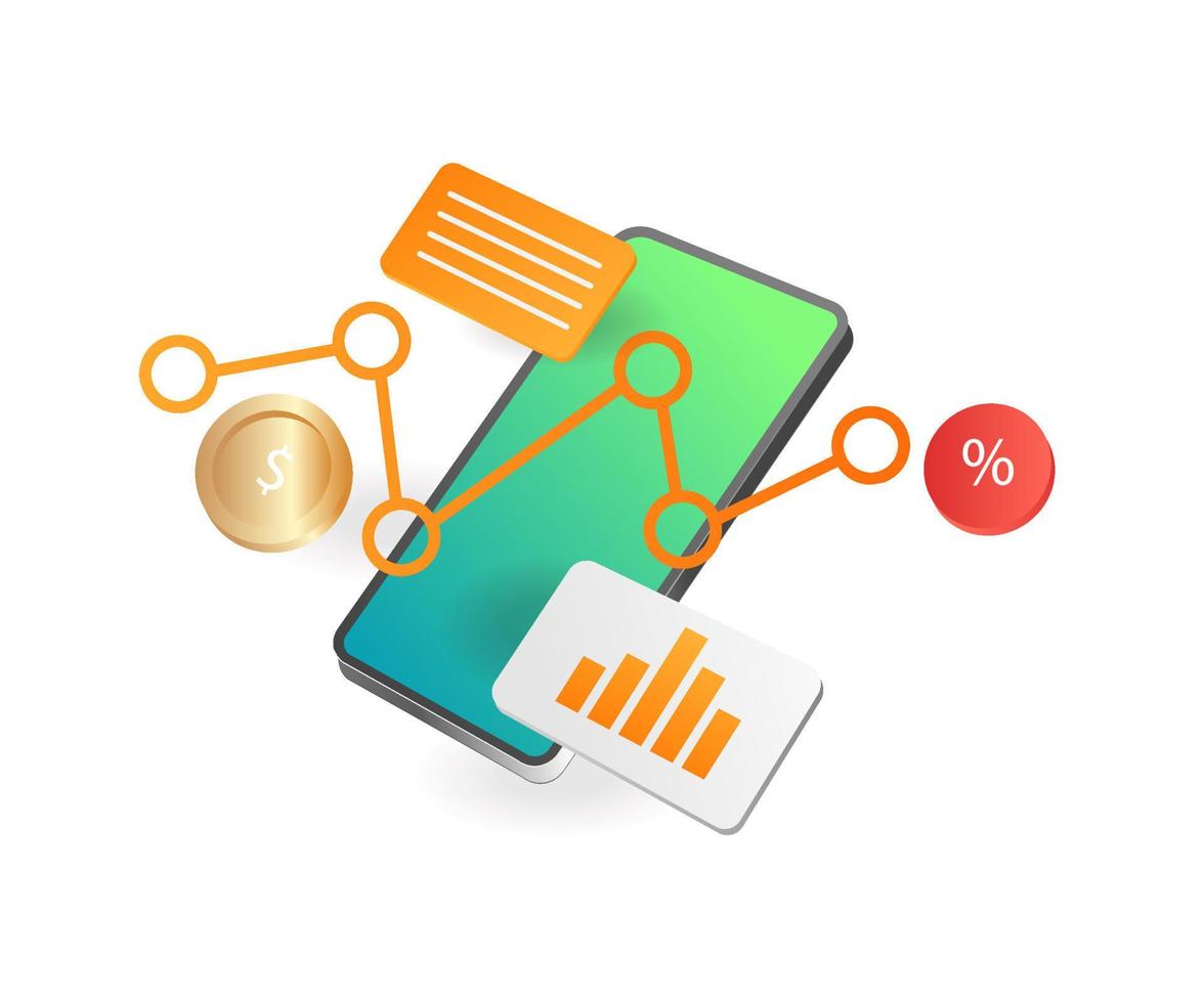 Business analysis data smartphone vector