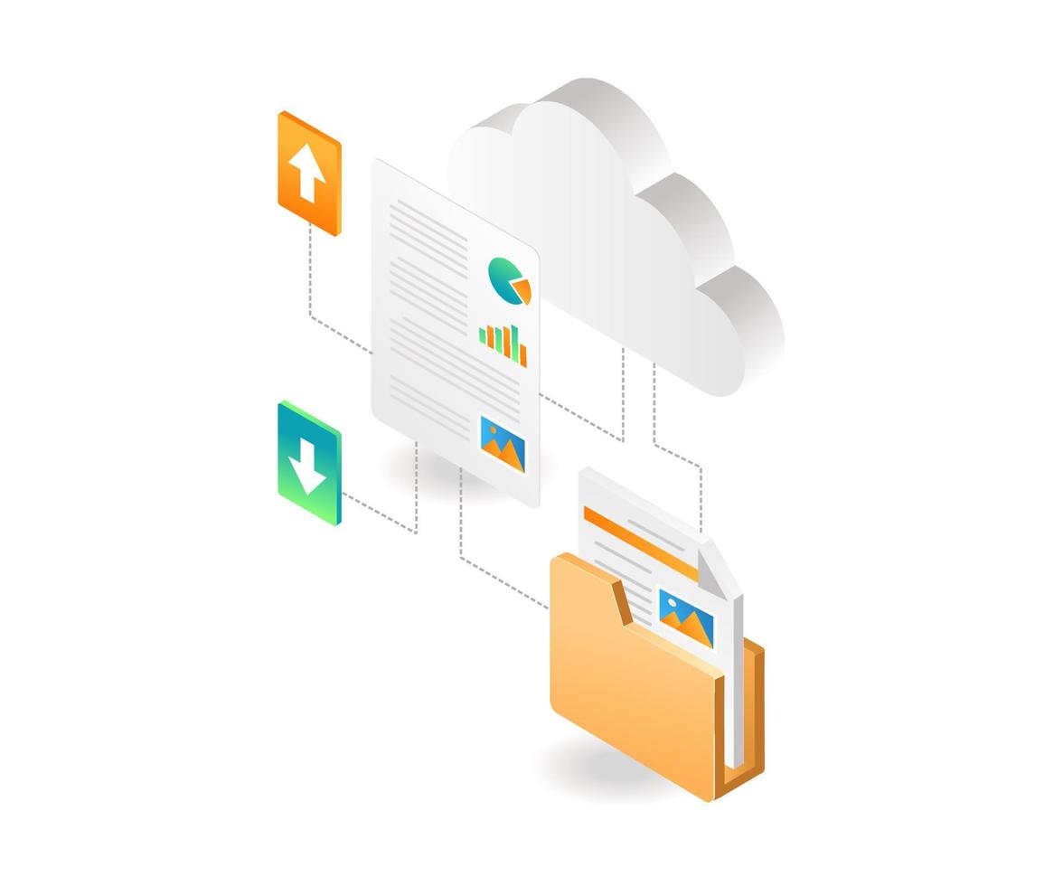 Cloud server data network technology vector