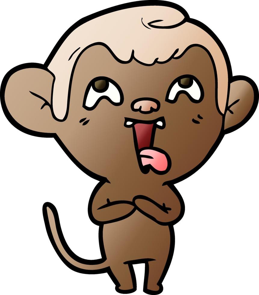 crazy cartoon monkey vector