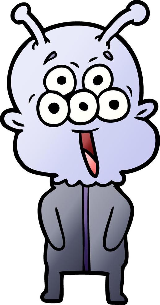 happy cartoon alien vector