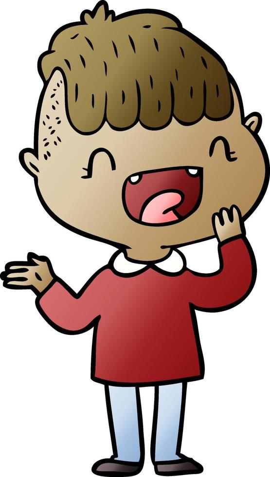 cartoon happy boy laughing vector