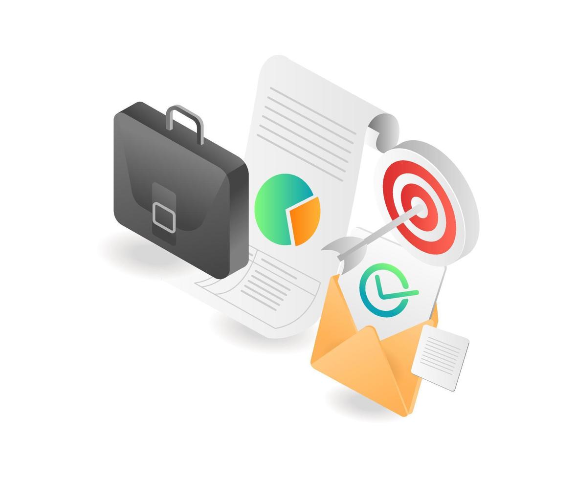 Successful business target plan vector