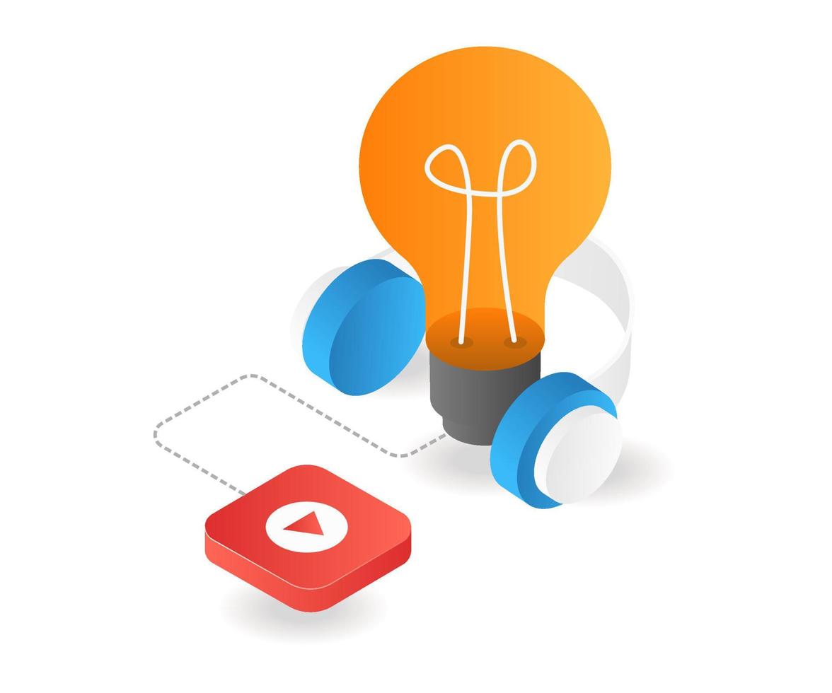 Idea lamp headset vector