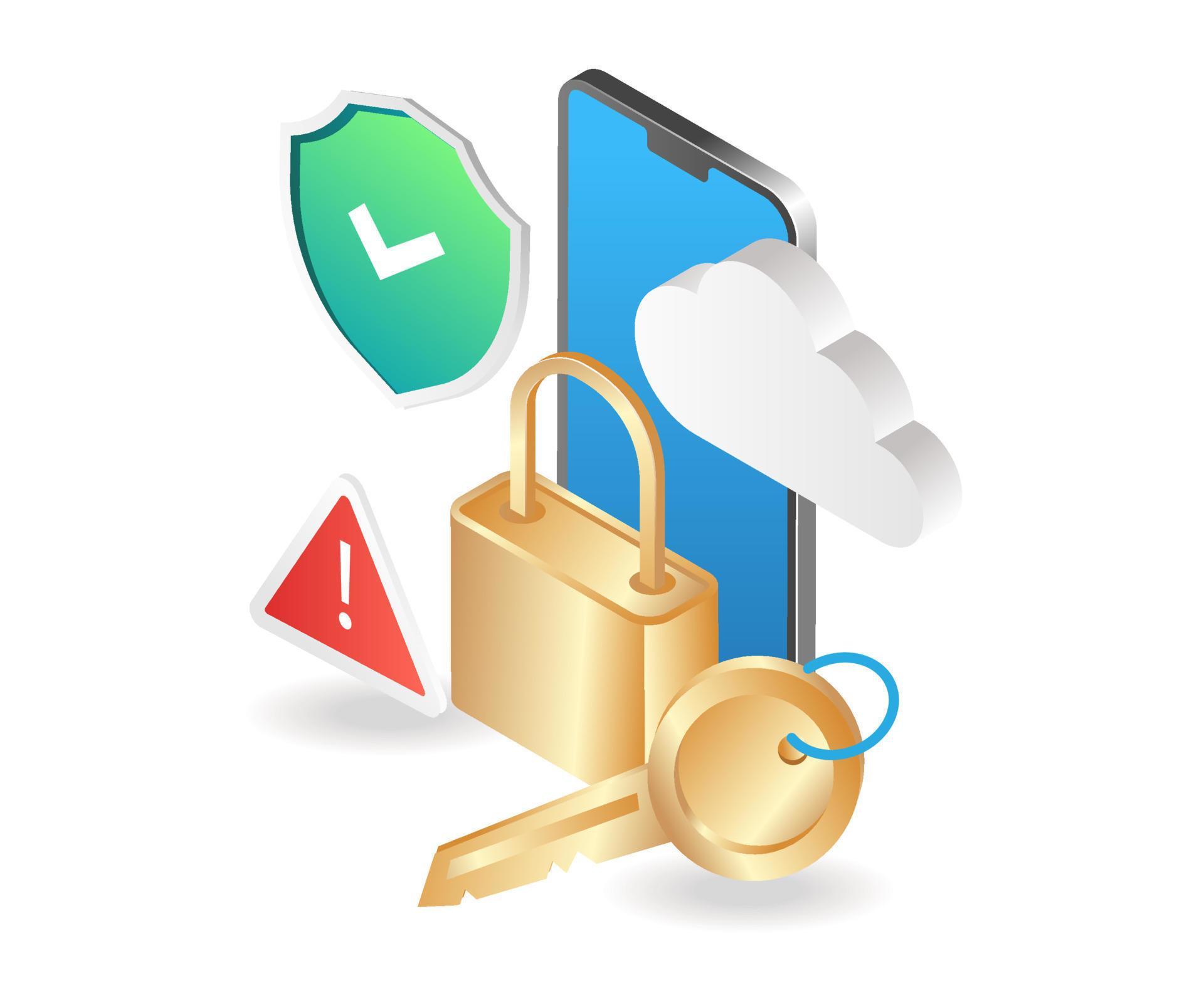Cloud server application security warning 12446671 Vector Art at Vecteezy