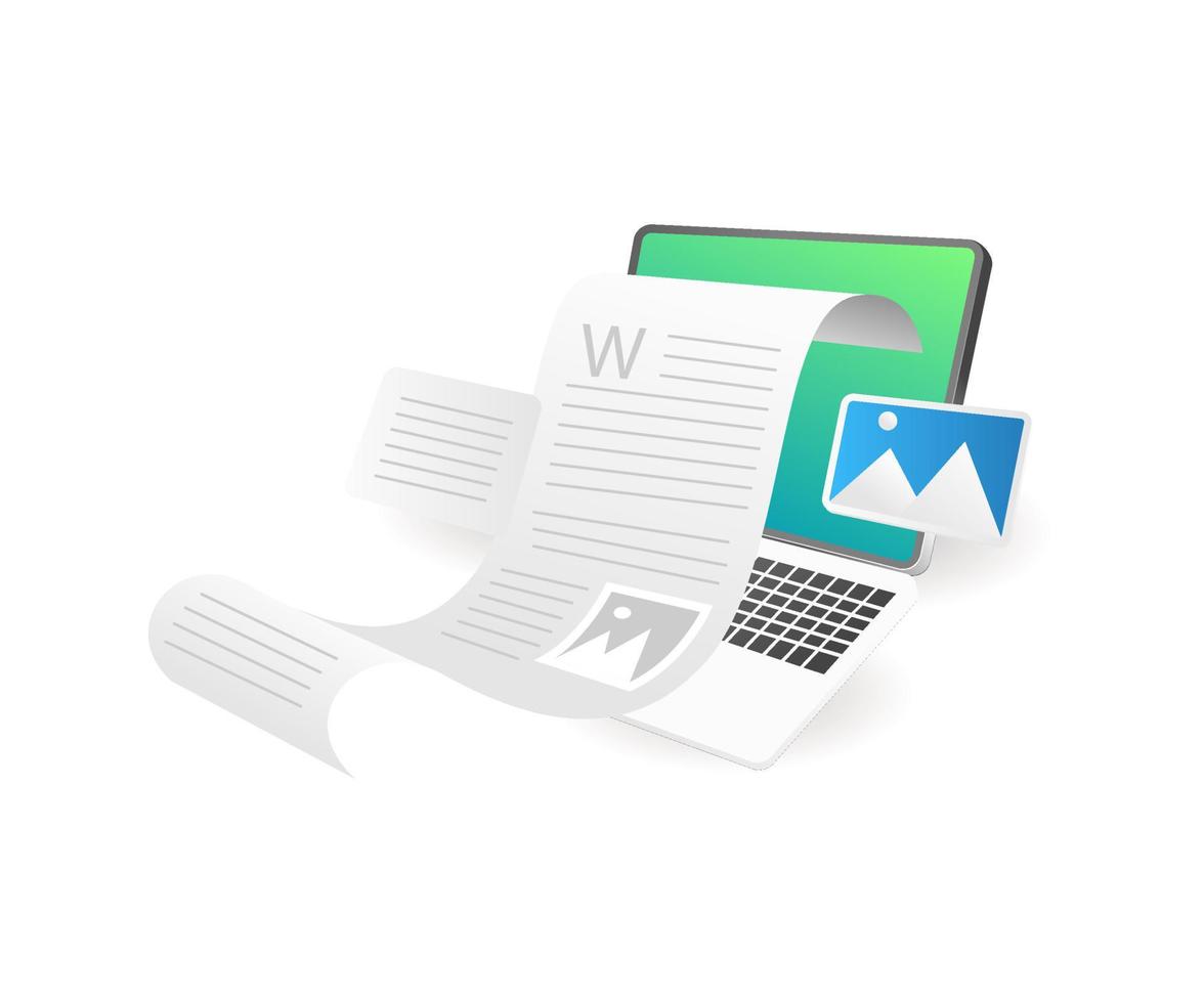 Blogger Article Concept Paper vector