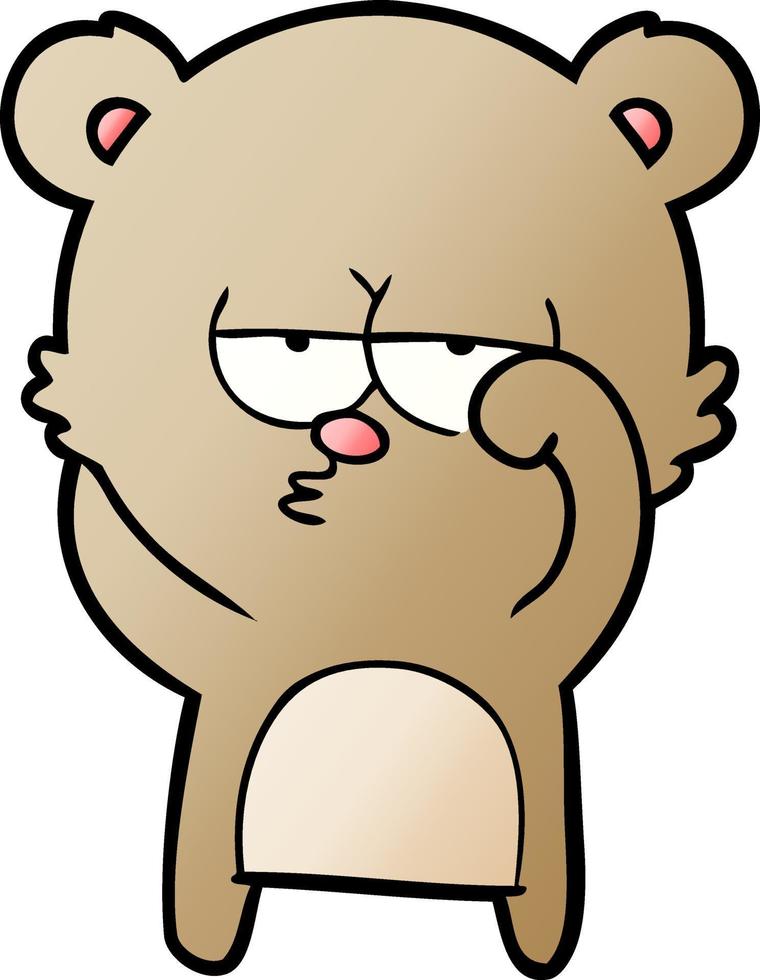 bored bear cartoon vector