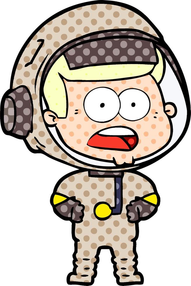 cartoon surprised astronaut vector