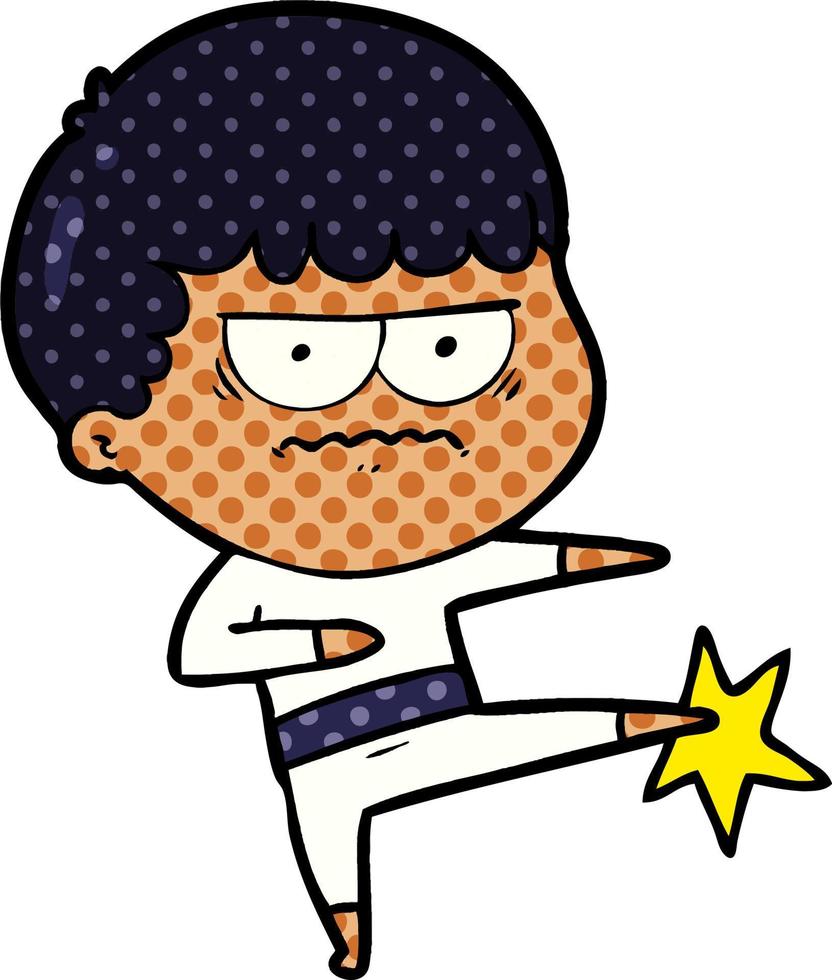 cartoon annoyed man vector