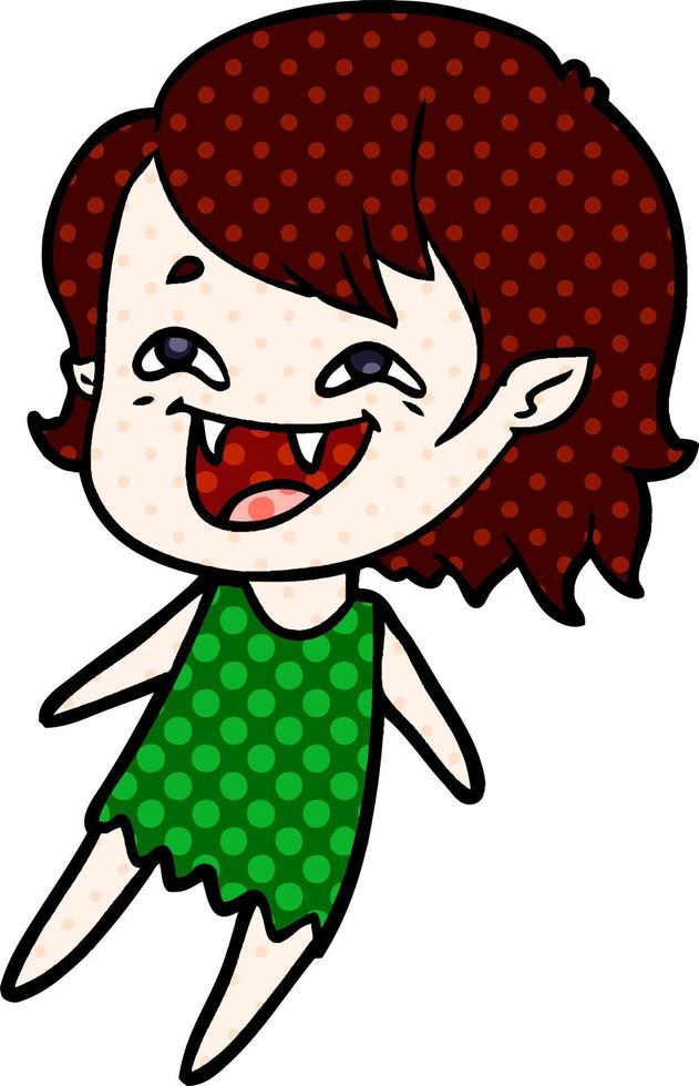 cartoon laughing vampire girl vector