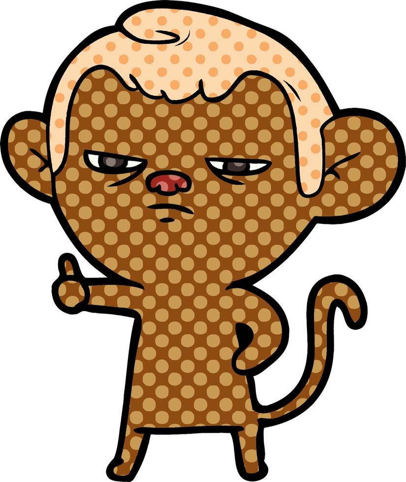 cartoon annoyed monkey vector