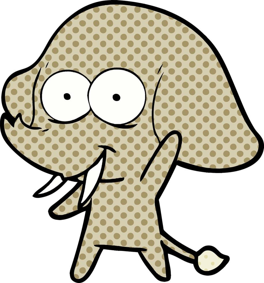 happy cartoon elephant vector