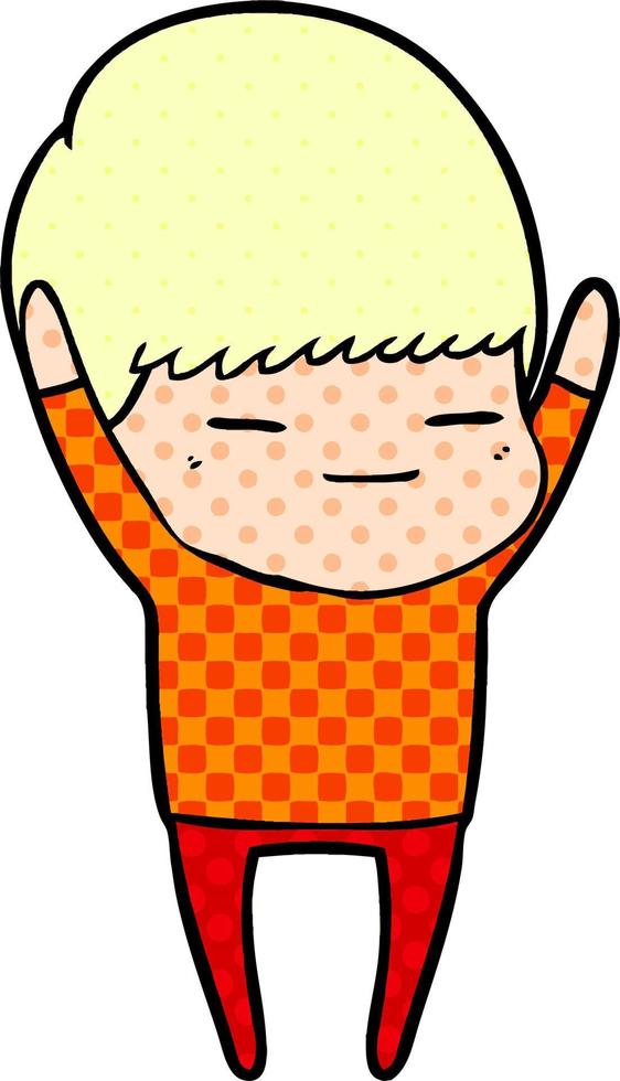 cartoon smug boy vector