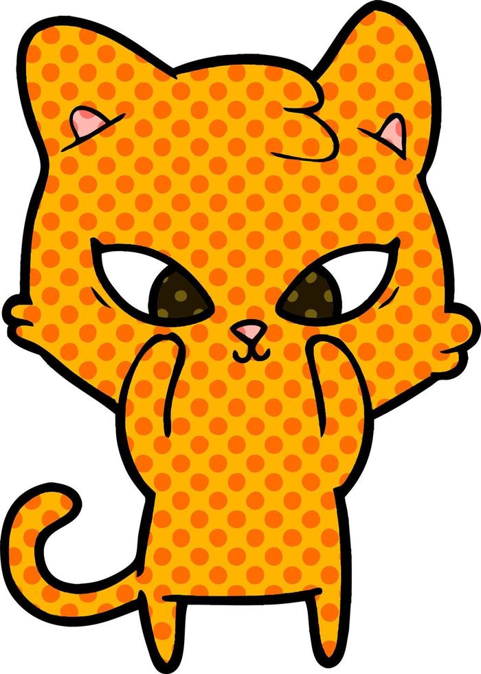 lindo gato de dibujos animados vector