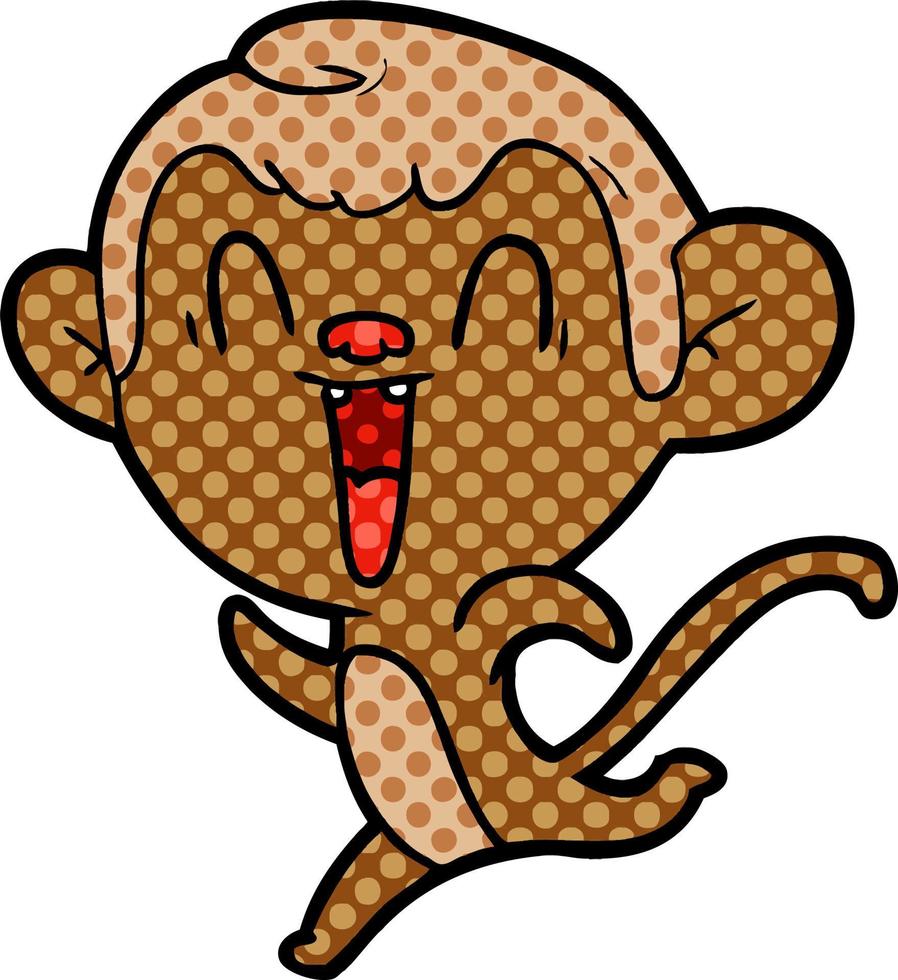 cartoon laughing monkey vector