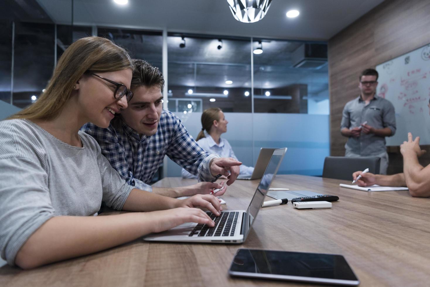startup business team on meeting photo