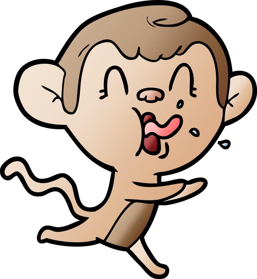 crazy cartoon monkey vector