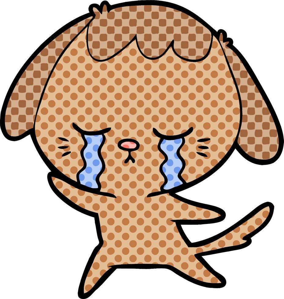 cartoon crying dog vector