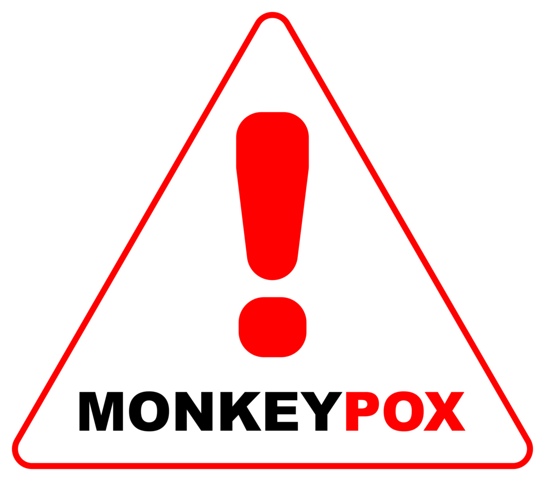 Monkeypox warning sign on white triangle shape png