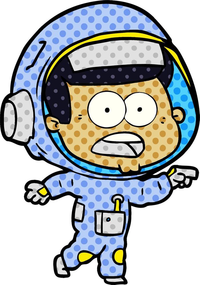 cartoon surprised astronaut vector