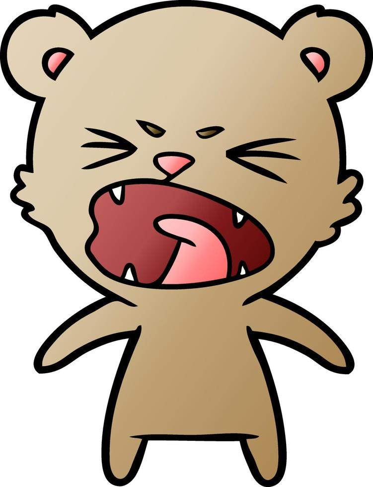 angry cartoon bear vector