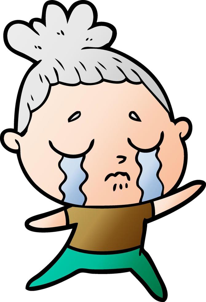 cartoon crying woman vector