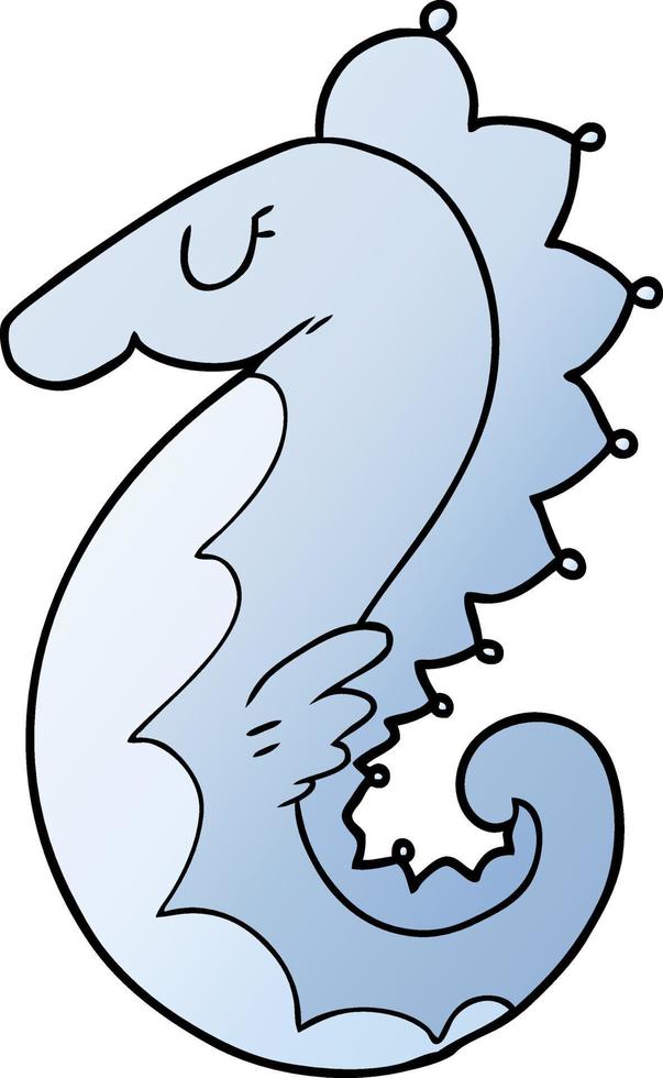 cartoon sea horse vector