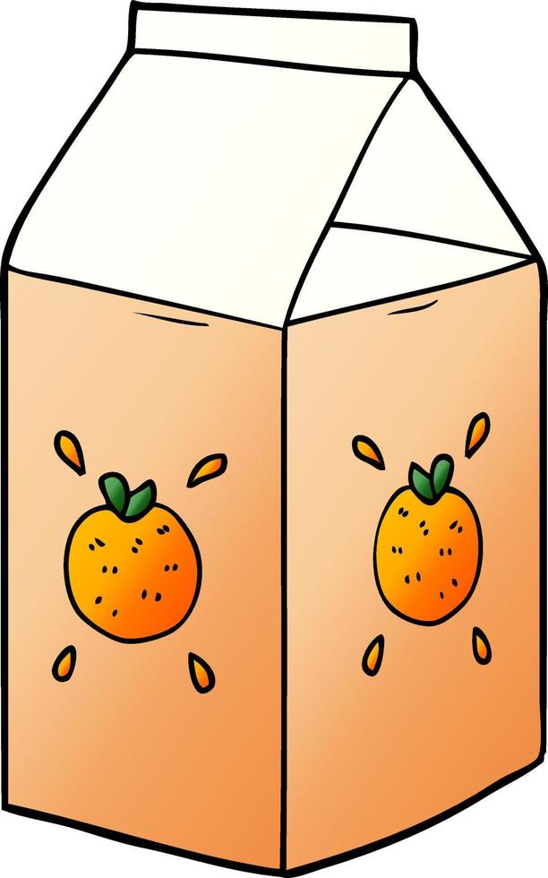 cartoon orange juice carton vector