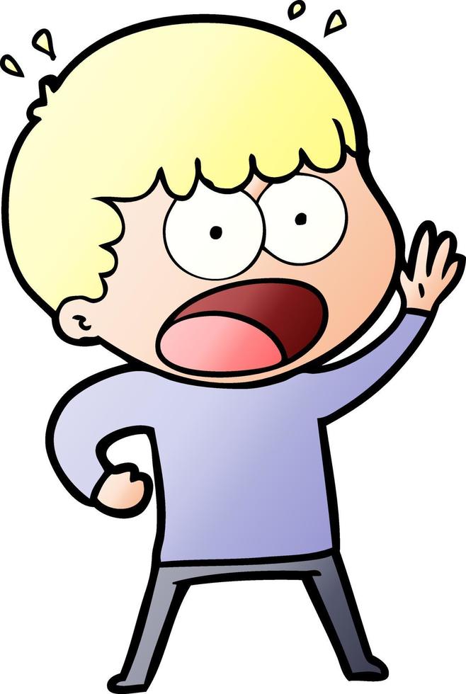 cartoon shocked man vector