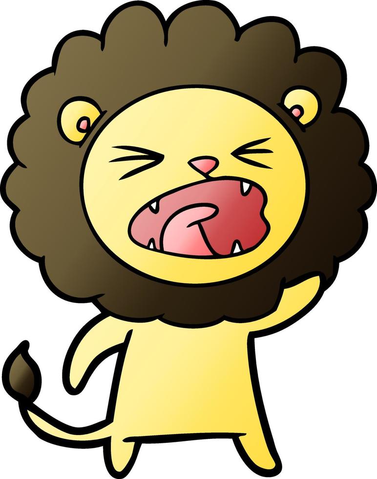 cartoon angry lion vector