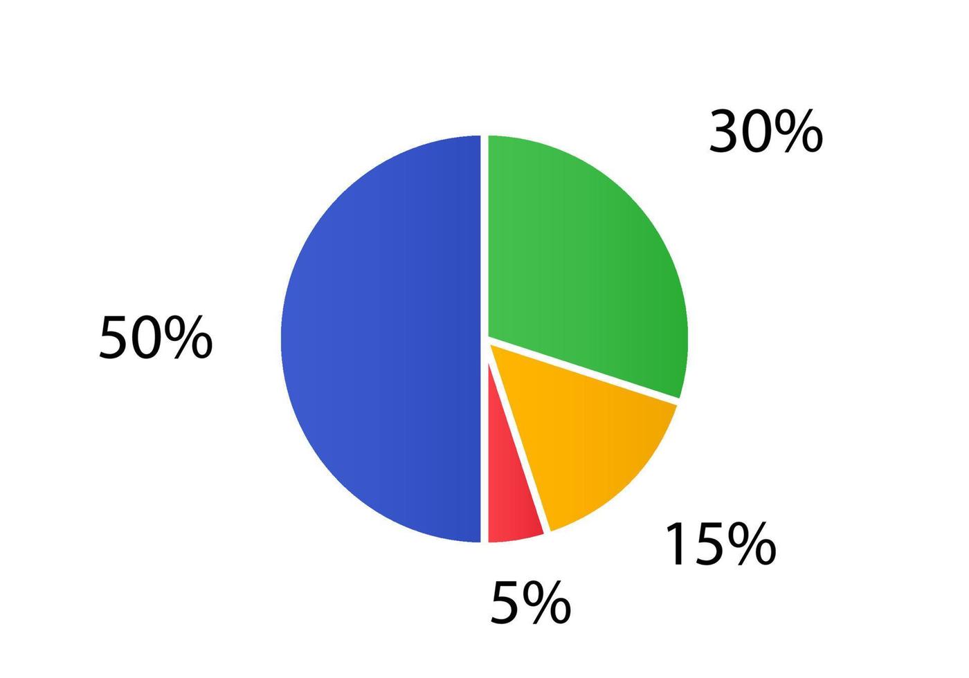 Cycle diagram for infographics.  2d pie chart. vector