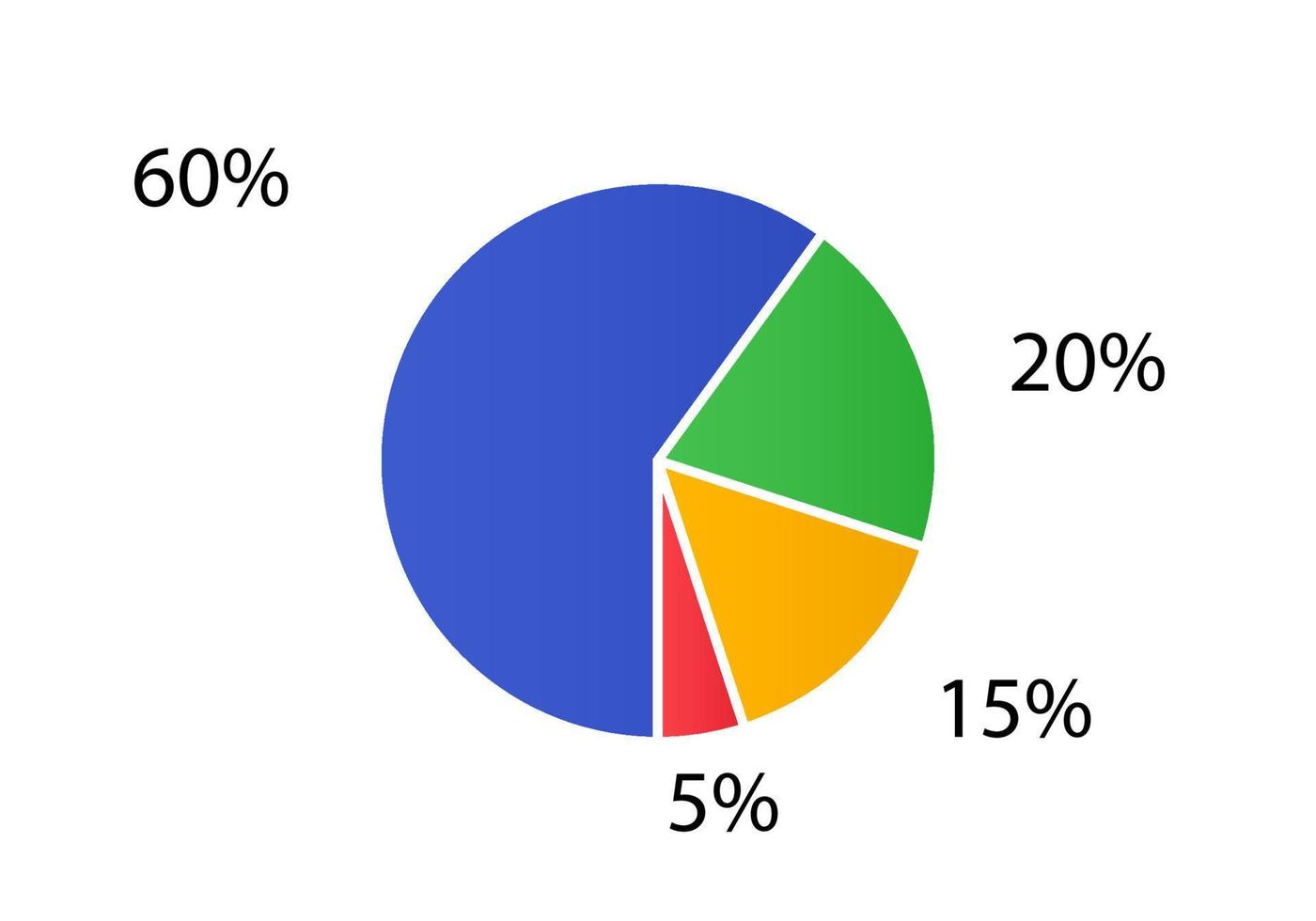 Cycle diagram for infographics.  2d pie chart. vector
