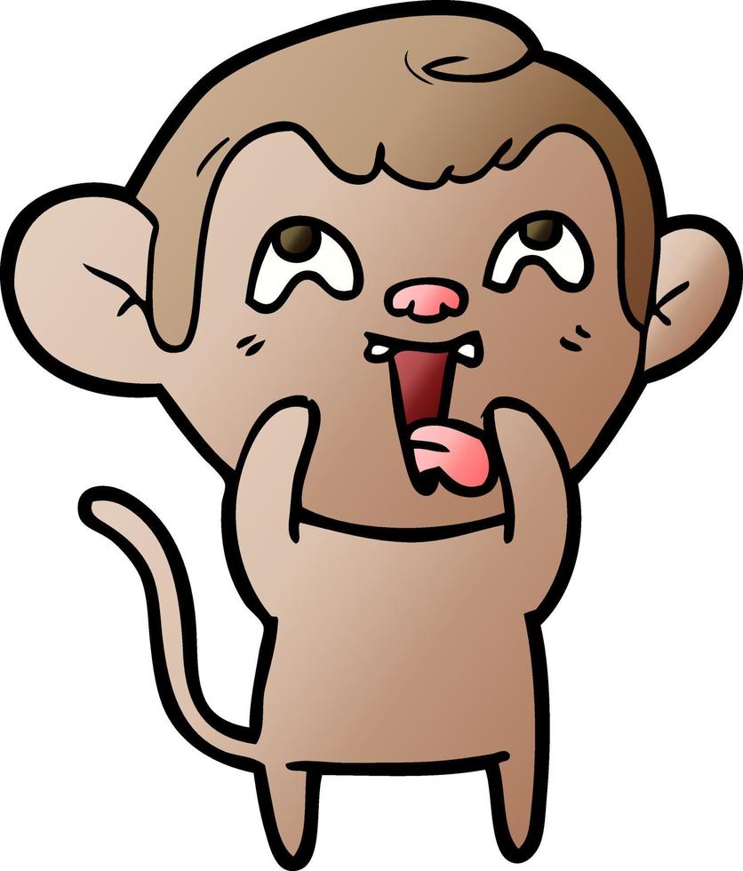 crazy cartoon monkey vector