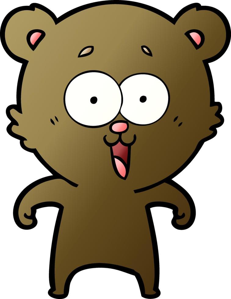 dibujos animados de oso de peluche riendo vector