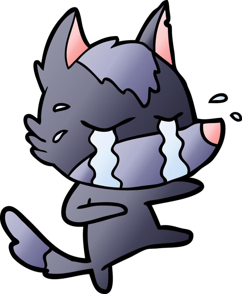 cartoon crying wolf 12447682 Vector Art at Vecteezy