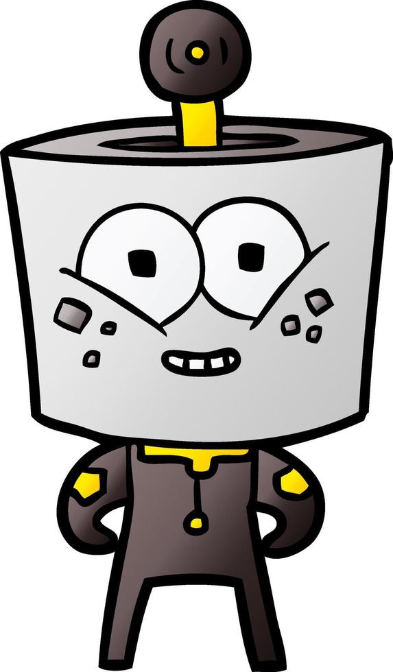 happy cartoon robot vector