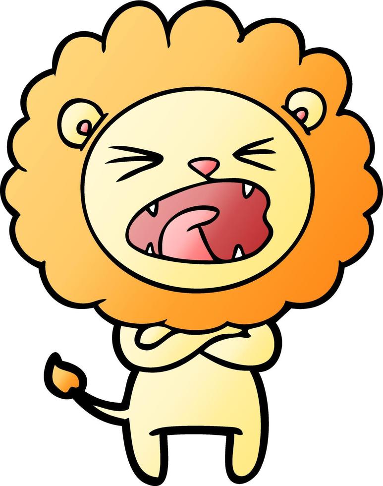 cartoon angry lion vector