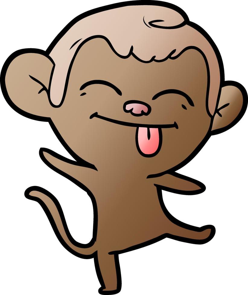 funny cartoon monkey dancing vector