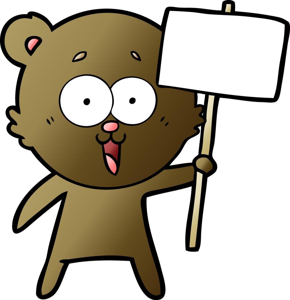 laughing teddy  bear cartoon vector