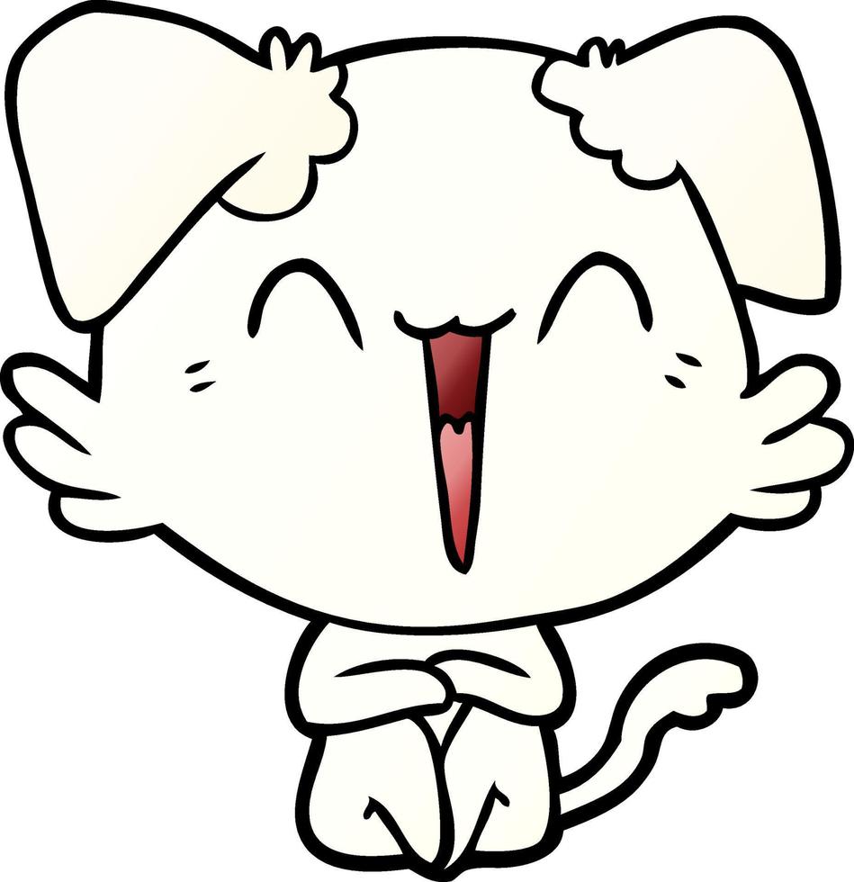 dibujos animados de perrito feliz vector