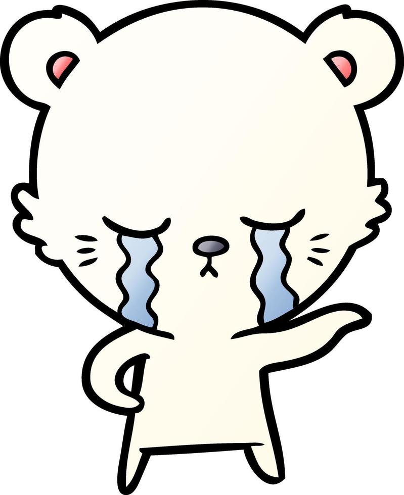 crying cartoon polarbear vector