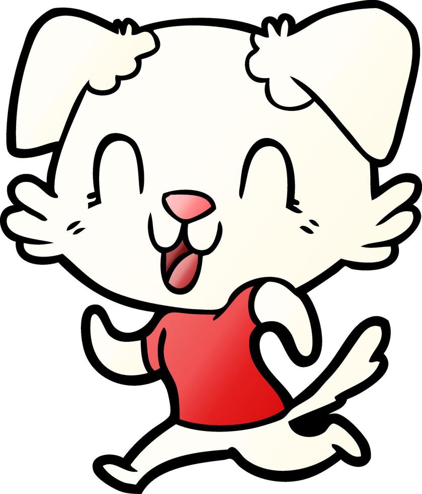 laughing cartoon dog jogging vector