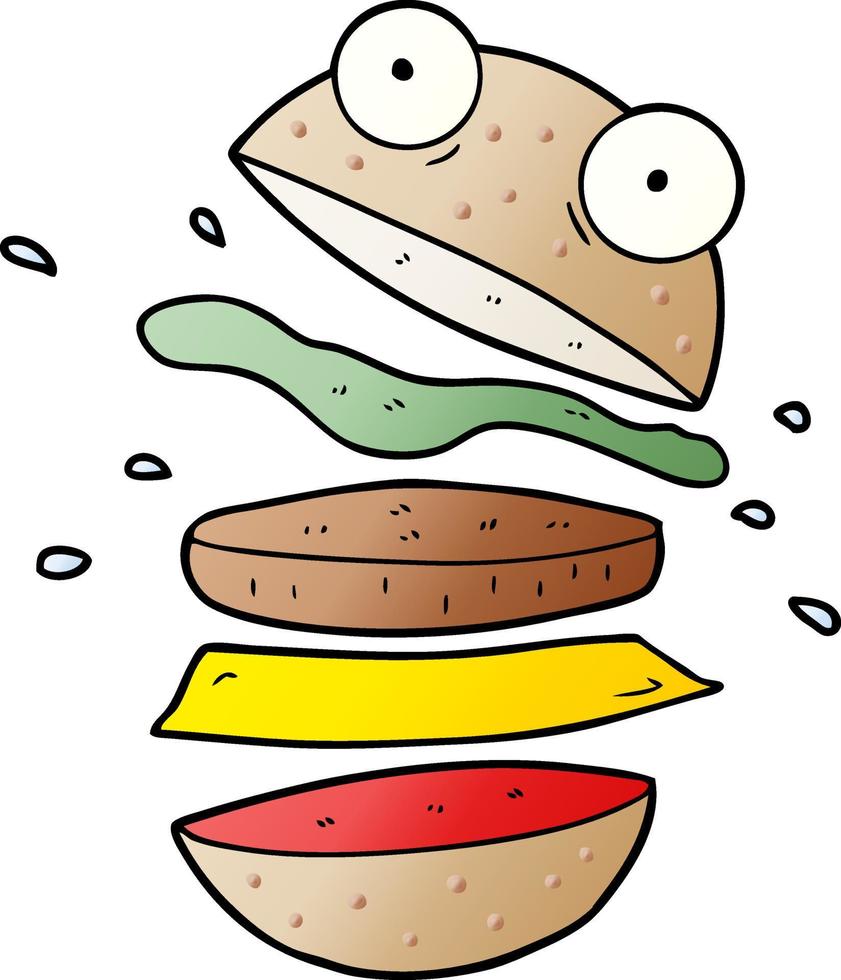 hamburguesa increíble de dibujos animados vector