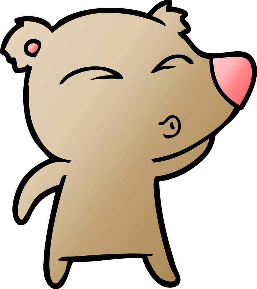 cartoon whistling bear vector