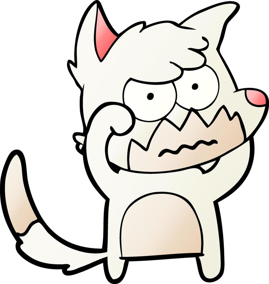 cartoon annoyed fox vector