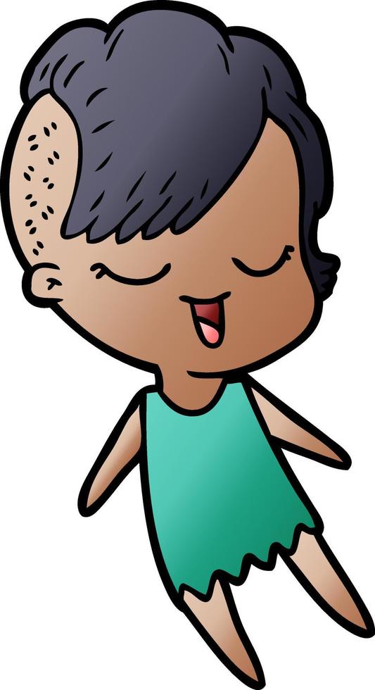 happy cartoon girl vector