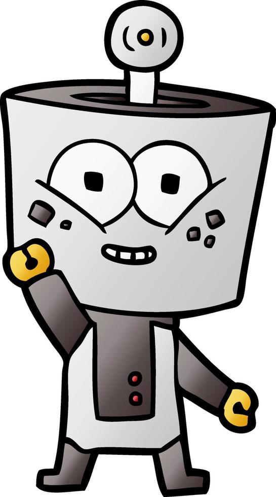 robot de dibujos animados feliz saludando hola vector