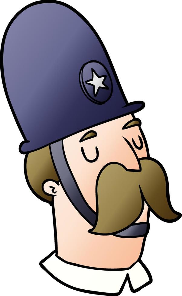 caricatura, policía, con, bigote vector