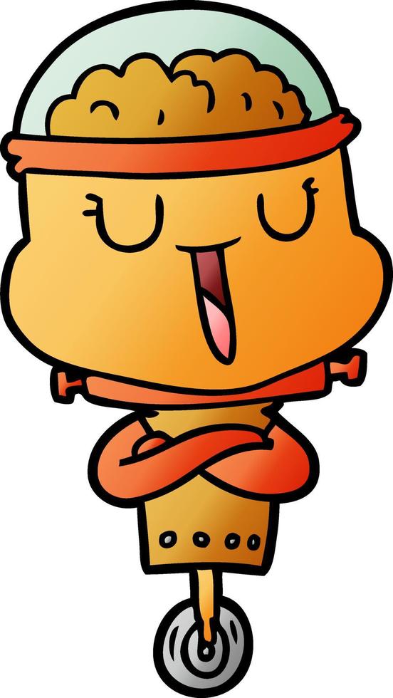 happy cartoon robot vector