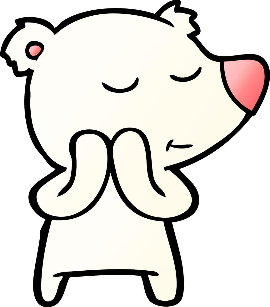 happy cartoon polar bear vector